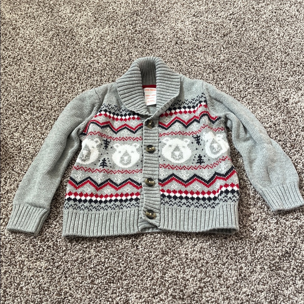 Joe Fresh Baby Boy Winter Cardigan Size 18-24 Months